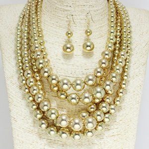 Gold, Pearl Layered Necklace